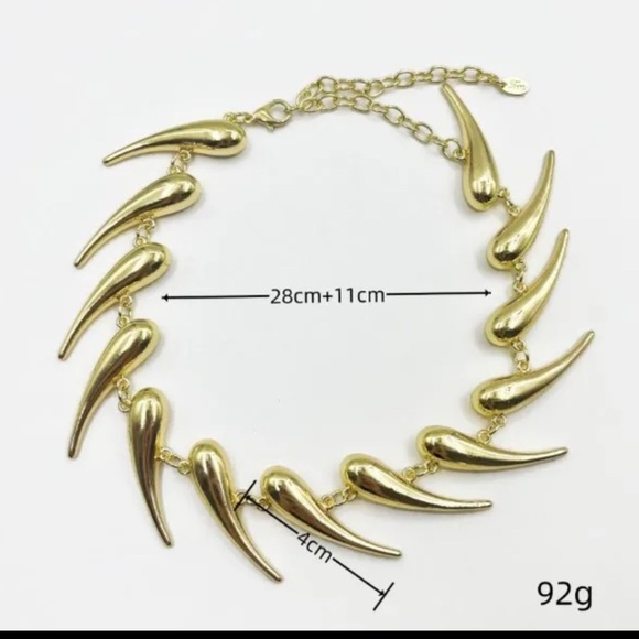 Stainless Steel Spiked Gold Choker Necklace Punk Retro - Picture 9 of 9